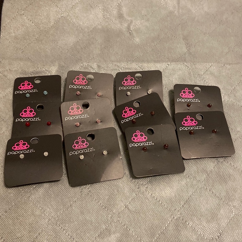 11 bead stud back earrings